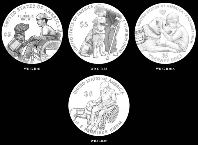 2027 Working Dog Gold Coin - Reverse Candidate Designs | CoinNews 2027 Working Dog Gold Coin - Reverse Candidate Designs