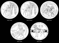2027 Working Dog Half Dollar – Reverse Candidate Designs