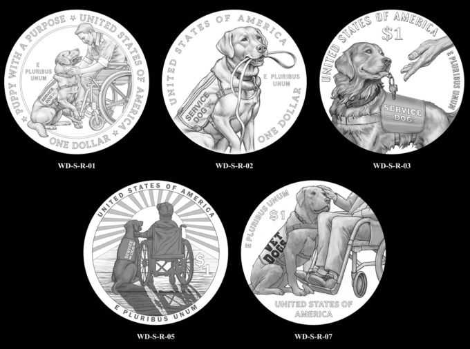 2027 Working Dog Silver Dollar - Reverse Candidate Designs | CoinNews 2027 Working Dog Silver Dollar - Reverse Candidate Designs