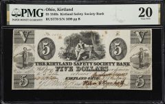 $5 Obsolete issued by the Kirtland Safety Society Bank