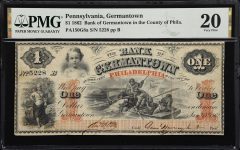 Bank of Germantown in the County of Philadelphia. 1862 $1