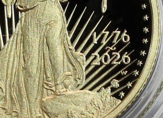 US Mint Sales: 1776-2026 Gold Coins Lead as Prices Ease CoinNews photo showing dual date of 2026-W Proof American Gold Eagle