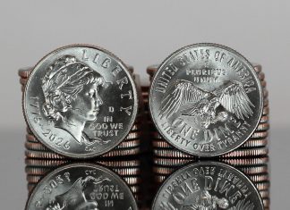1776-2026 Dime: U.S. Mint Rolls and Bags Arrive April 17 CoinNews photo shows 2026 Semiquincentennial dimes already appearing in circulation