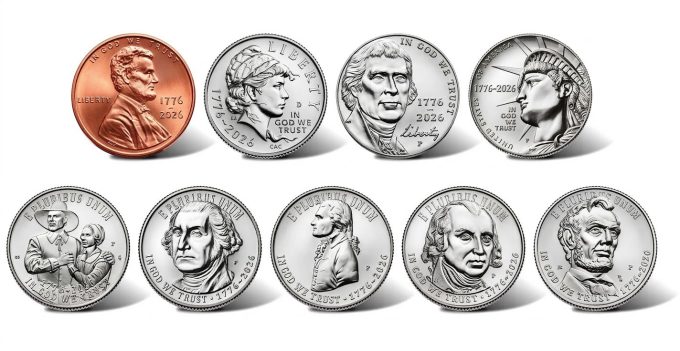 Examples of designs on 2026 Semiquincentennial Coins | CoinNews Examples of designs on 2026 Semiquincentennial Coins