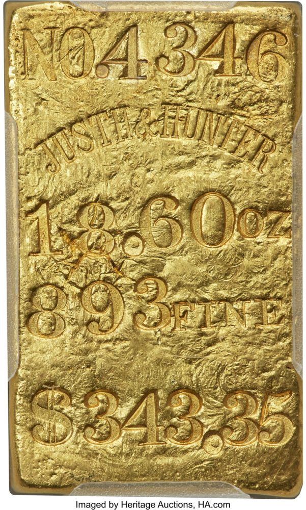 Justh Hunter Gold Ingot 1860 Ounces | CoinNews Justh Hunter Gold Ingot 1860 Ounces