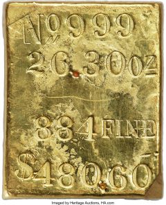 Kellogg Humbert Gold Ingot 2630 Ounces