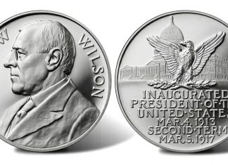 U.S. Mint Releases Woodrow Wilson Presidential Silver Medal Woodrow Wilson Presidential Silver Medal