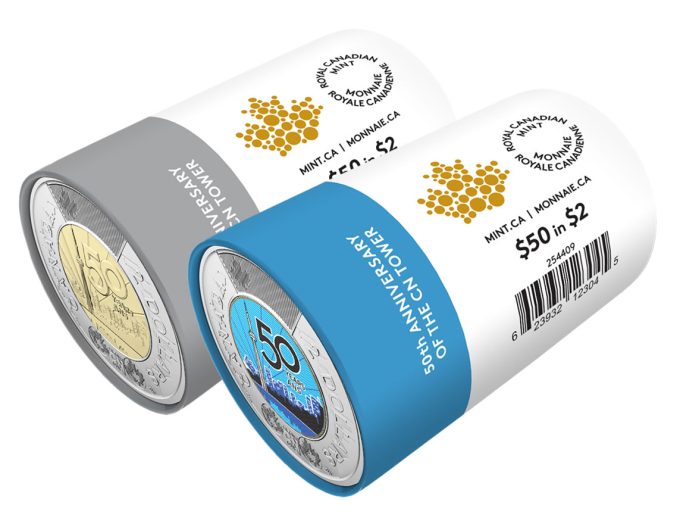 2026 $2 50th Anniversary of the CN Tower Coins in special wrap rolls