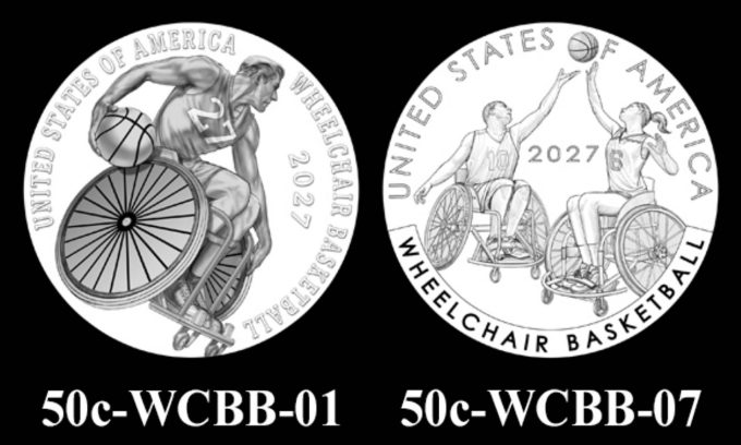 Recommended Reverse Designs 2027 Paralympic Wheelchair Basketball Half Dollar