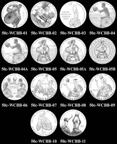 Reverse Candidate Designs 2027 Paralympic Wheelchair Basketball Half Dollar