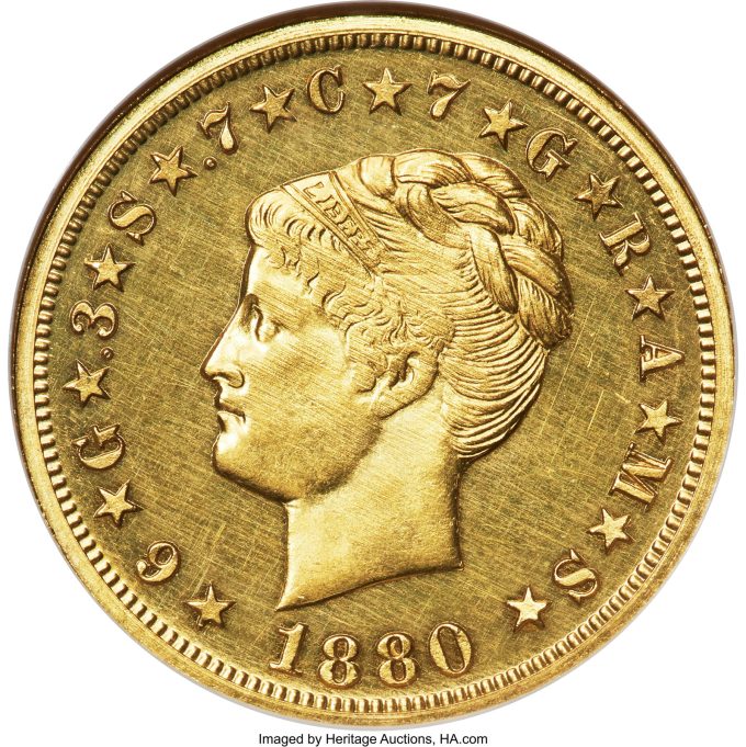 1880 $4 Coiled Hair