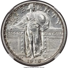 1916 Pattern Standing Liberty Quarter, PR61
