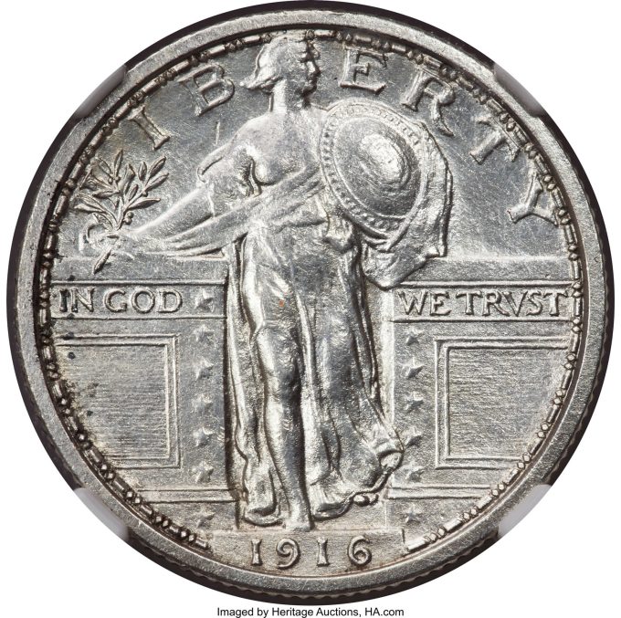 1916 Pattern Standing Liberty Quarter, PR61