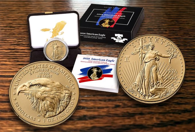 2026-W Enhanced Uncirculated American Gold Eagle and Packaging