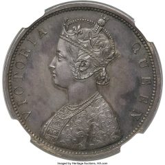 British India. Victoria silver Proof Pattern Piefort Rupee 1860 PR63 NGC