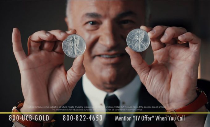 Kevin O'Leary holds American Silver Eagles