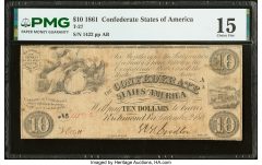 T27 $10 1861 PF-1 Cr. 221 PMG Choice Fine 15