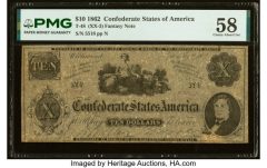 T48 $10 1862 XX-3 PMG Choice About Unc 58