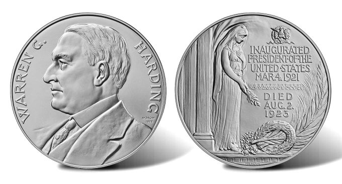 Warren G. Harding Presidential Silver Medal - obverse and reverse