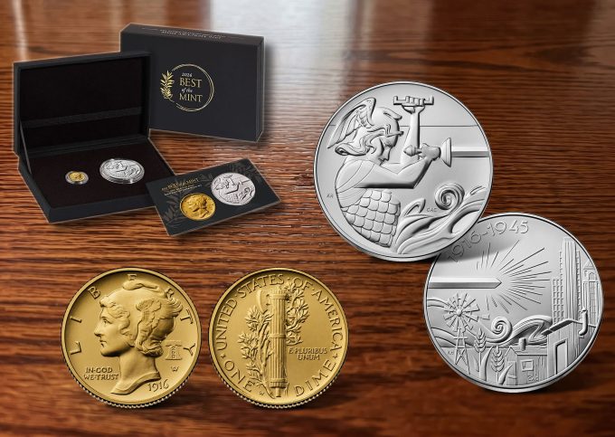 1916 Mercury Dime and Medal Set plus Packaging