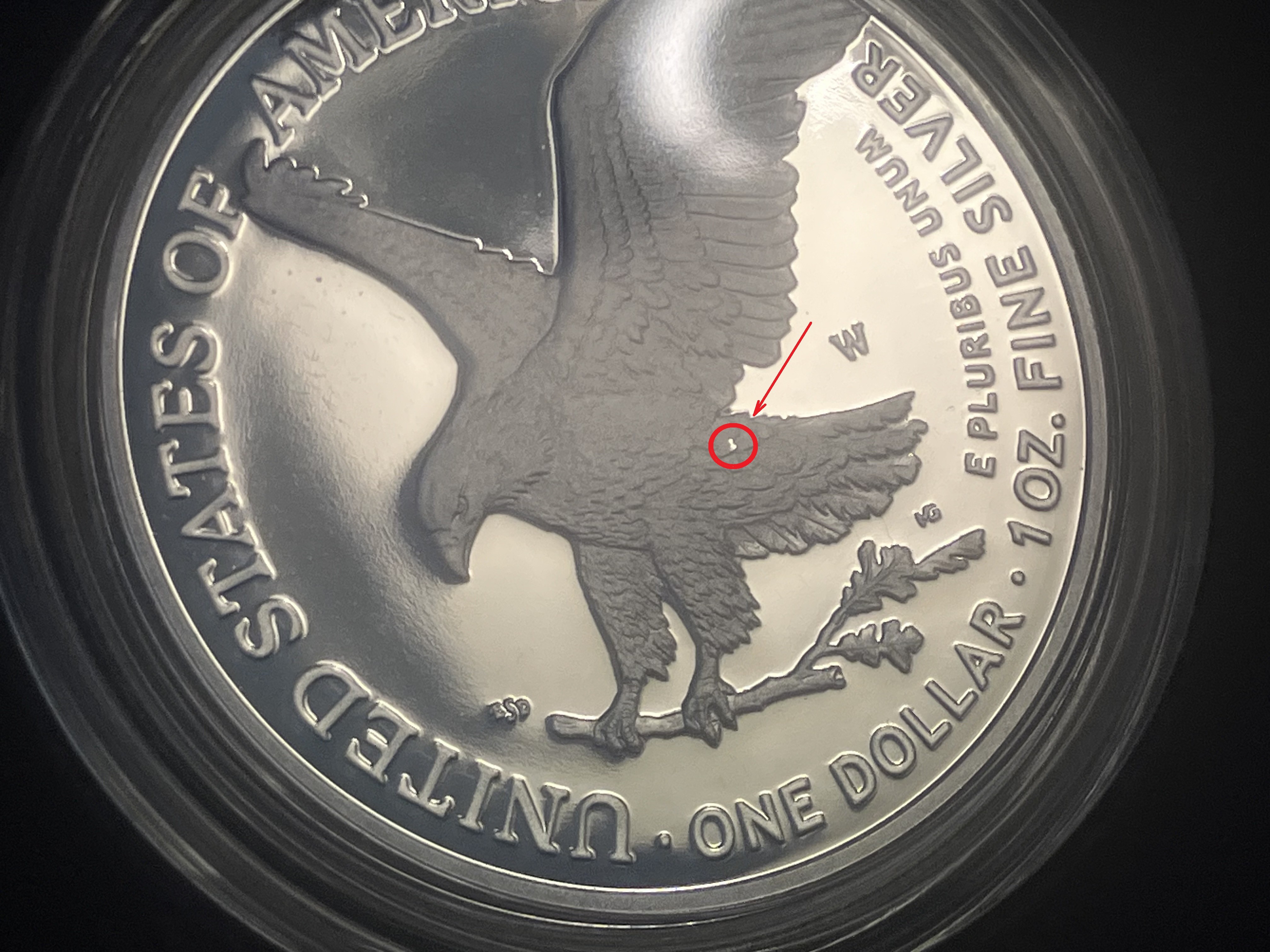American-Silver-Eagle-1776-2026-250-Liberty-Bell-Proof-Coin-IMG_0440-Recd-2026-0627-Flaw-Highlighted
