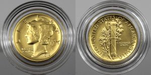 Best of the Mint 1916 Mercury Dime Gold Coin - Obverse and Reverse