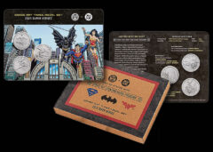Comic Art Three-Medal Set with Superman, Batman, Wonder Woman