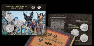 Superman, Batman and Wonder Woman Star in New U.S. Mint Set Comic Art Three-Medal Set with Superman, Batman, Wonder Woman