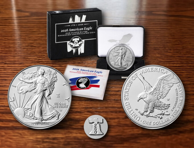 1776-2026 Enhanced Uncirculated American Silver Eagle and Packaging