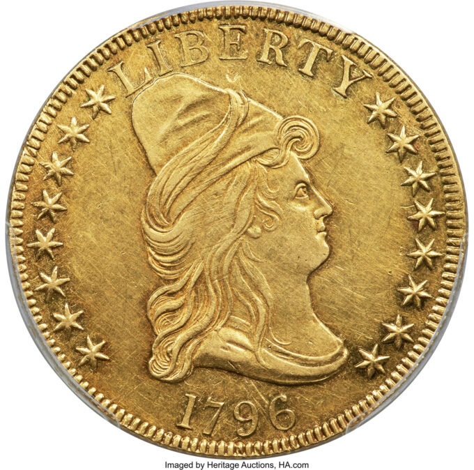 1796 Capped Bust Right Eagle Small Eagle AU53 | CoinNews 1796 Capped Bust Right Eagle Small Eagle AU53