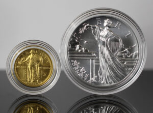 CoinNews photo 1916 Standing Liberty Quarter Gold Coin and Silver Medal | CoinNews CoinNews photo shows the 1916 Standing Liberty Quarter Gold Coin and Silver Medal