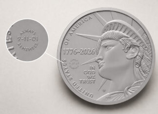 U.S. Mint Strikes 2,983 9/11 Privy Half Dollars 1776-2026 Enduring Lliberty Half-Dollar 9-11 privy
