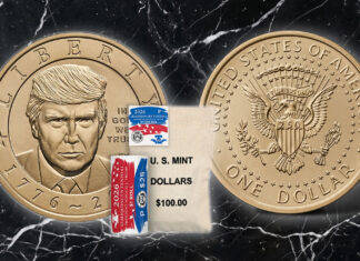 Trump $1 Coin Rolls and Bags Launch Sept. 2; 24K Gold Coin Revealed 1776 ~ 2026 President Donald J. Trump Dollar Rolls and Bags