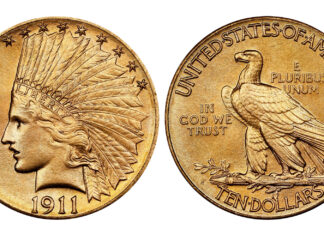 Half Dome Gold Coin Collection Holds Three No. 1 Rankings 1911-D $10 PCGS MS66 CAC