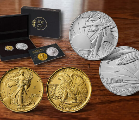 U.S. Mint Launches Walking Liberty Gold Coin and Medal Set 1916 Walking Liberty and Medal Set plus Packaging