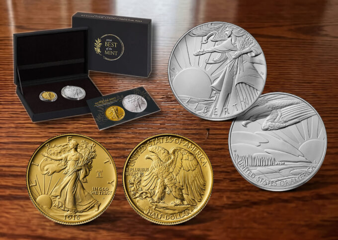 1916 Walking Liberty and Medal Set plus Packaging