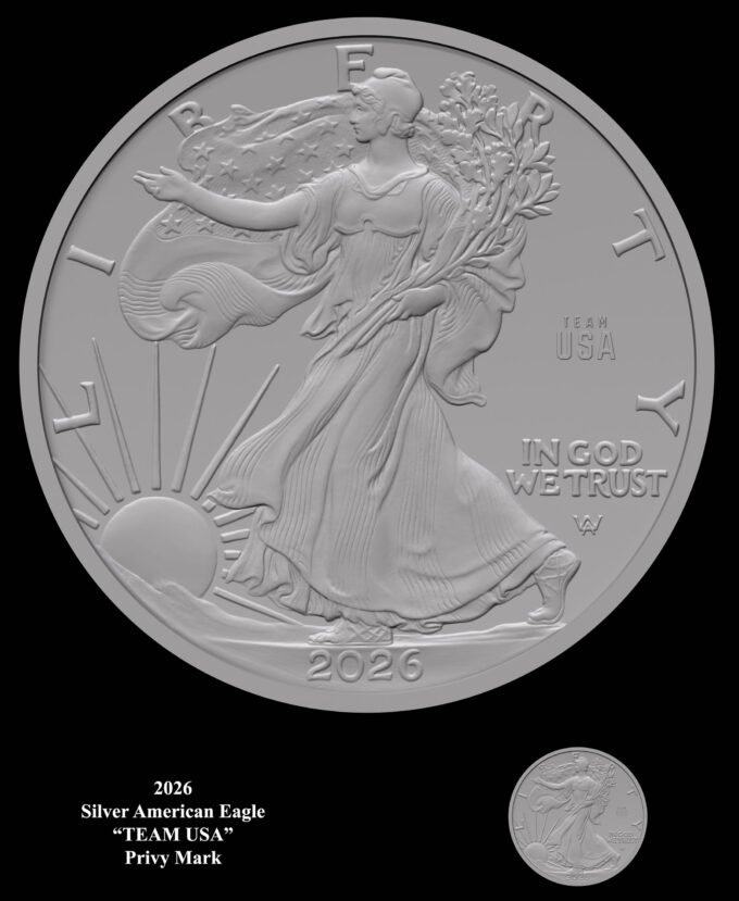 2026 American Silver Eagle - Team USA privy mark | CoinNews 2026 American Silver Eagle - Team USA privy mark