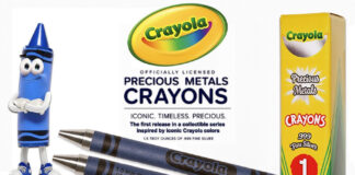 Crayola Blue Crayon Recreated in 1.5 Ounces of Silver Crayola Precious Metal Silver Crayons