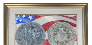 1913 Liberty Head Nickel Painting to Be Auctioned for ANA Painting of ANA 1913 5C Liberty Nickel