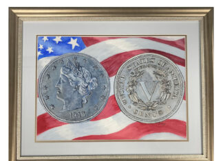 1913 Liberty Head Nickel Painting to Be Auctioned for ANA Painting of ANA 1913 5C Liberty Nickel