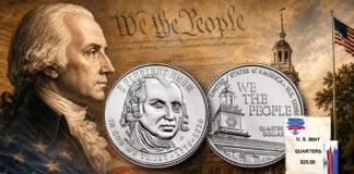 U.S. Mint Offers 1776-2026 Constitution Quarter Rolls and Bags US Constitution Quarter - Both Sides