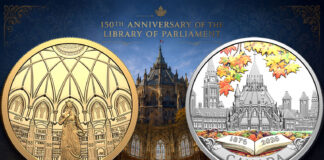 Royal Canadian Mint Coins Mark Library of Parliament at 150 150th Anniversary of the Library of Parliament Gold and Silver Coins