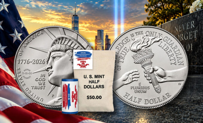2026-P Enduring Liberty 9/11 Half Dollars | CoinNews 2026-P Enduring Liberty 9/11 half dollars with NEVER FORGET privy mark