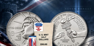 US Mint Sales: 1776 ~ 2026 Privy Halves Hit $3.72 Million 2026-P Enduring Liberty half dollars with NEVER FORGET 9/11 privy mark