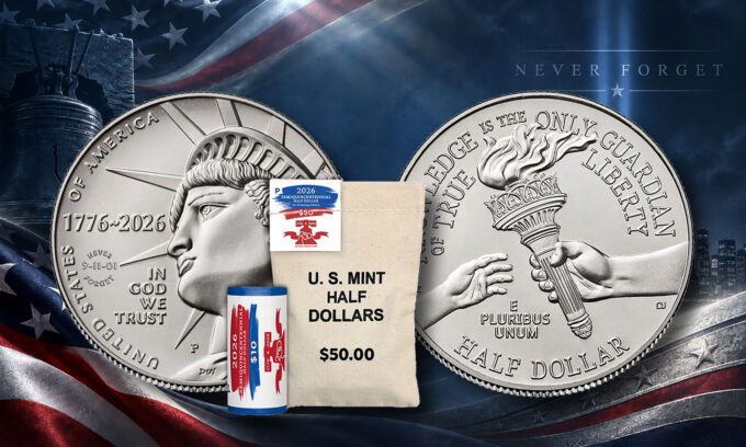2026-P Enduring Liberty 9/11 Privy Half Dollars | CoinNews 2026-P Enduring Liberty half dollars with NEVER FORGET 9/11 privy mark