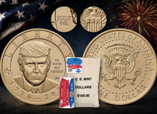1776-2026 Trump $1 Coins Go on Sale With Limited July 4th Privy 1776-2026 Trump $1 Coin, Privy Mark, 250 anniversary element, rolls and Bag
