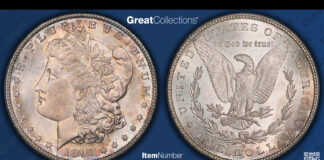Rare 1893-S Morgan Silver Dollar Sells for $1.18 Million at GreatCollections Obverse and reverse of an 1893-S Morgan silver dollar graded PCGS MS-65 with CAC approval, the Clapp–Eliasberg specimen.