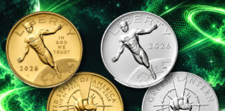 2026 Green Lantern Comic Art Coin and Medals Revealed by U.S. Mint 2026 Comic Art Green Lantern gold coin and silver medal