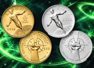 2026 Green Lantern Comic Art Coin and Medals Revealed by U.S. Mint 2026 Comic Art Green Lantern gold coin and silver medal