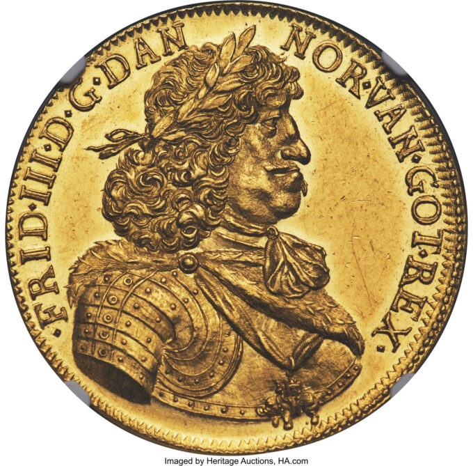 Frederik III gold 10 Ducats from 1668-1669